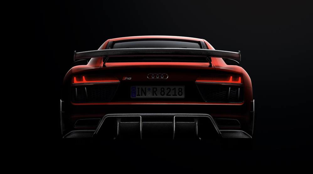 Audi R8 Performance Parts Edition, rear view, 2018, dailycarblog.com