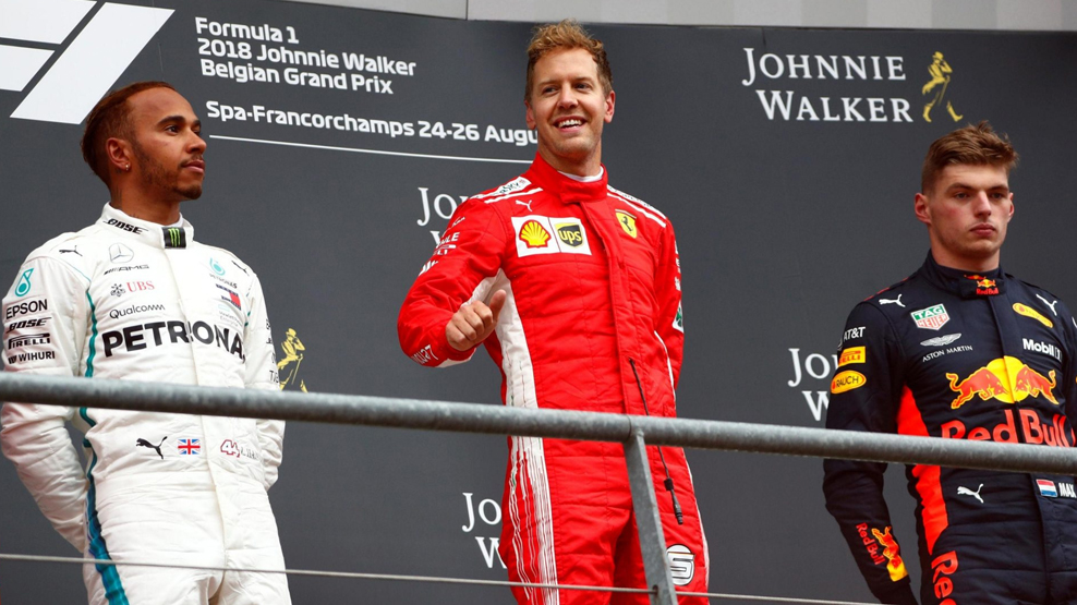 2018 Belgian Grand Prix, Vettel celebrates podium success, dailycarblog.com