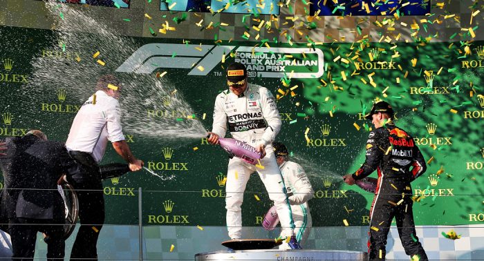 2019 Australian Grand Prix podium champagne dailycarblog.com
