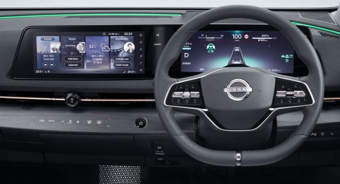 The Nissan Ayria EV, interior, dailycarblog