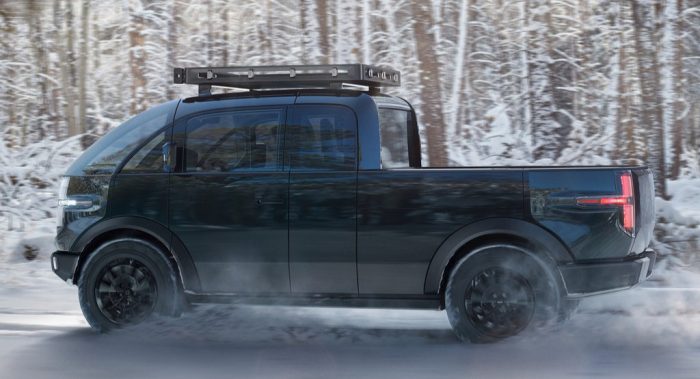 Canoo EV Pickup Truck Snow Drive Dailycarblog