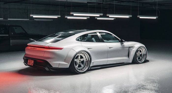 Porsche Taycan Widebody Stance Rear dailycarblog
